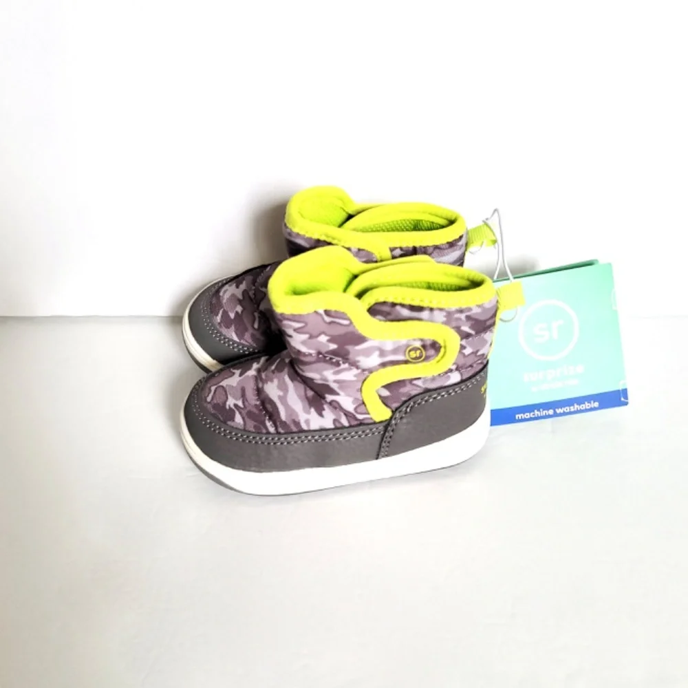 STRIDE RITE Grey Aster Came Baby booties -  Size 4